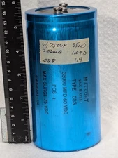 Mallory 33,000uF Nominal, 75V, 35 mΩ ESR, CGS series Capacitor