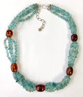 HSN Jay King Sterling Silver Apatite and Amber Beaded 18" Station Necklace — photo 1