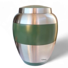 Sage Serenity Green Brass Premium Cremation Urn   Elegant Memorial Adult - Large