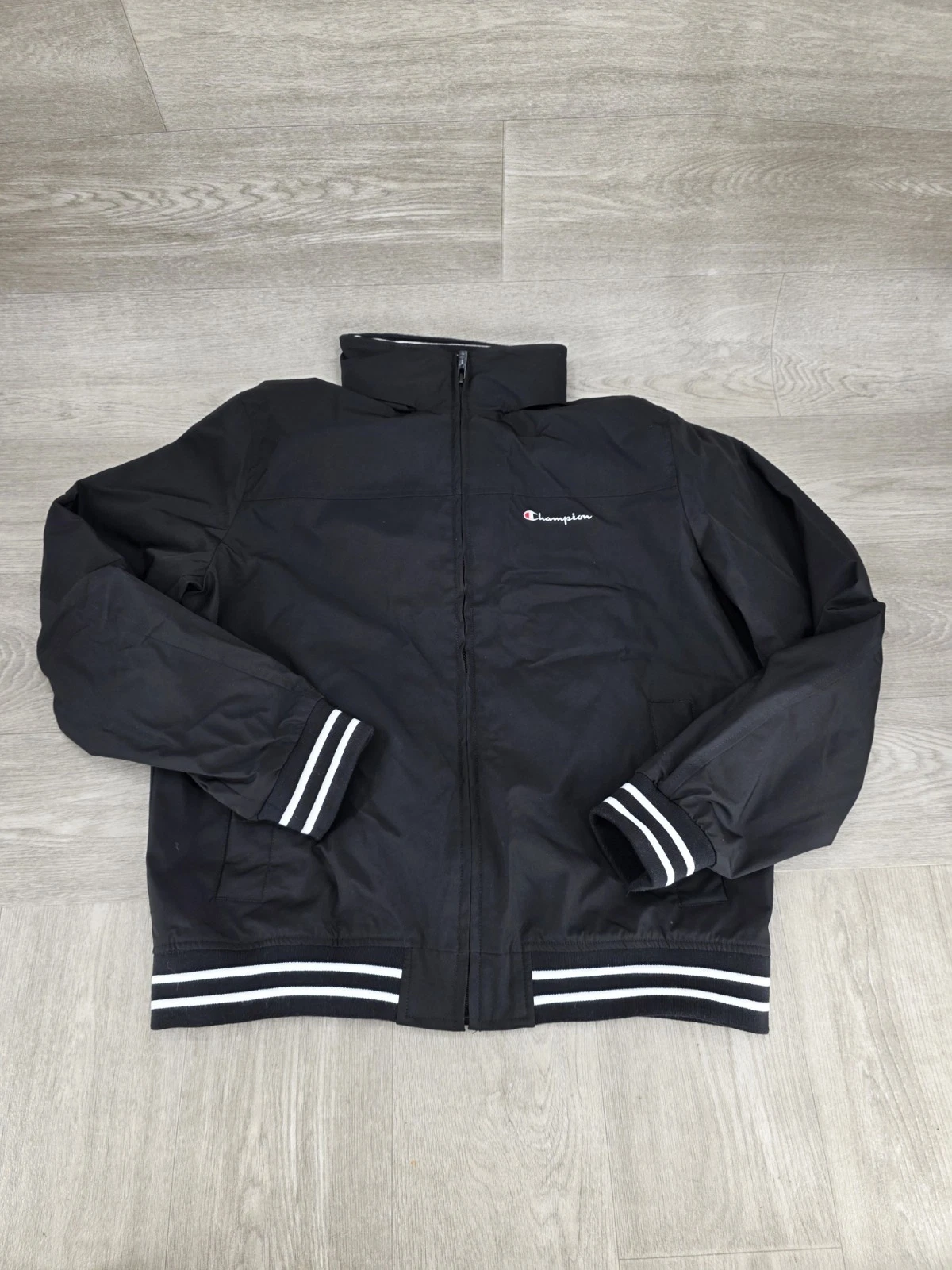 Champion Men’s Water Resistant Bomber Jacket Black Size Medium