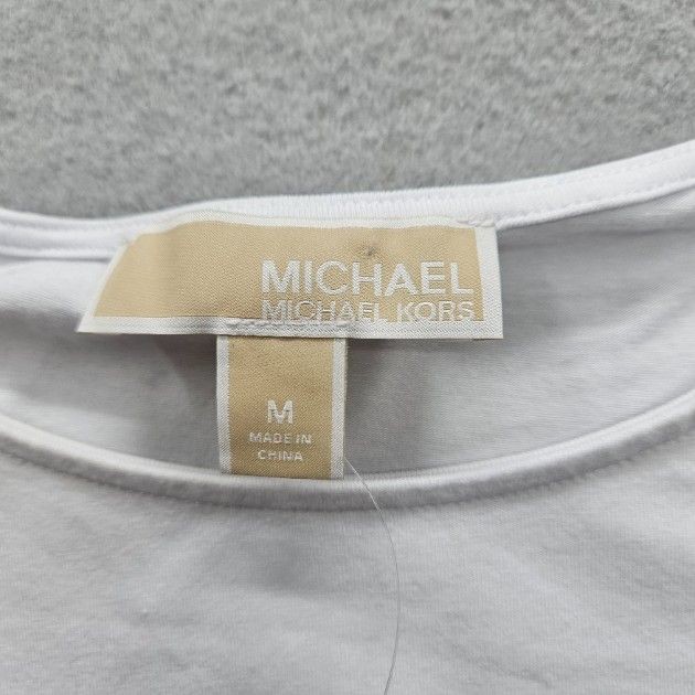 Michael Kors Women Size Medium White Long Sleeve Top Grommet Detail NWT thumbnail 4