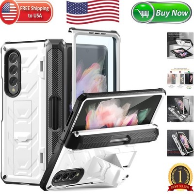 Rugged Armor Case for Samsung Galaxy Z Fold 3 with Kickstand & Screen Protector