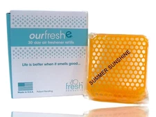 OurfreshE Air Freshener (6-Refills) SUMMER SUNSHINE Scent Lasts 30-Days Each USA
