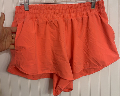 OFFLINE by Aerie Real Good Women s Pink Orange Athletic Shorts Solid Lined, L