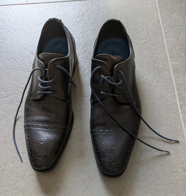 Giorgio Originale Herren Derby-Schnürschuhe Leder Schwarz Brogue EU 41