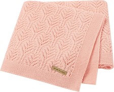 LAWKUL Baby Blanket Cellular Knitted 100% Cotton Soft Blankets for Newborn Boy