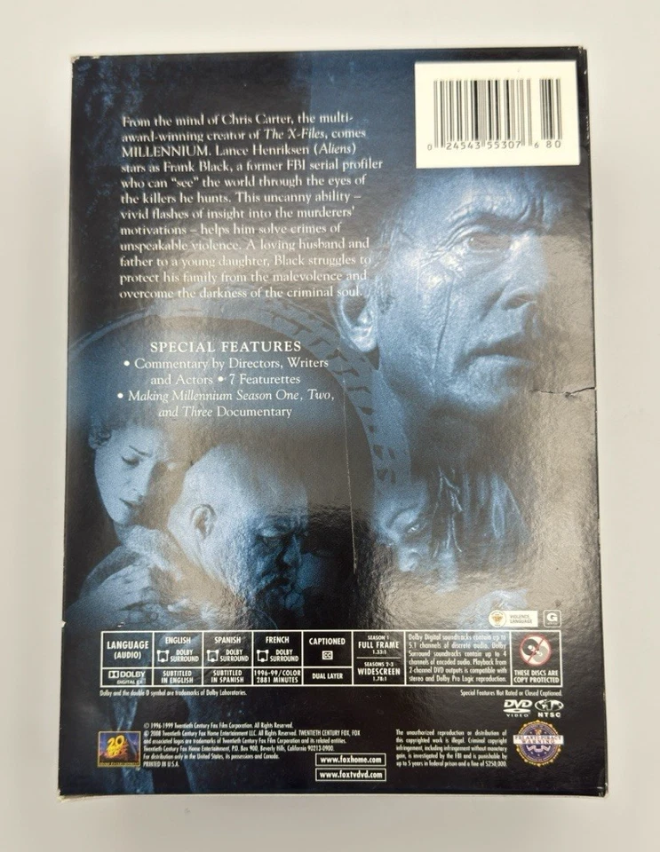 Millennium: The Complete Series DVD Box Set Seasons 1-3 RARE OOP! X-Files Foto 2 de 4