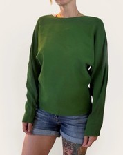Adolfo Dominguez Womens XS Green Solid Knit C...