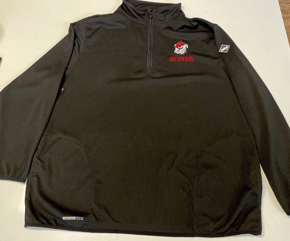 Franchise Club Men’s XL Thermal Tech 1/4 Zip Georgia Bulldogs Black - Mint Cond.