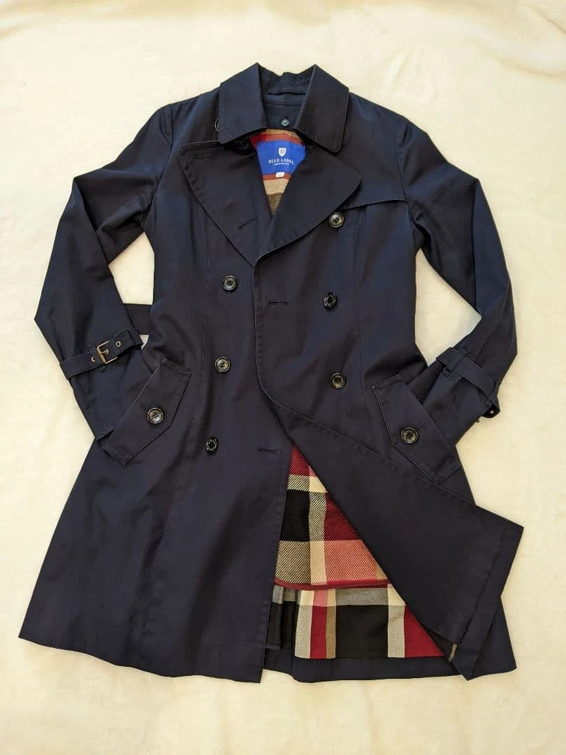 Burberry Navy Trench In Women's Coats & Jackets for sale | eBay