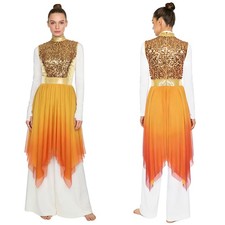 Frauen Tanzbekleidung Leistung Kleid Kostüm Mieder Party Irregulär Saum Lob