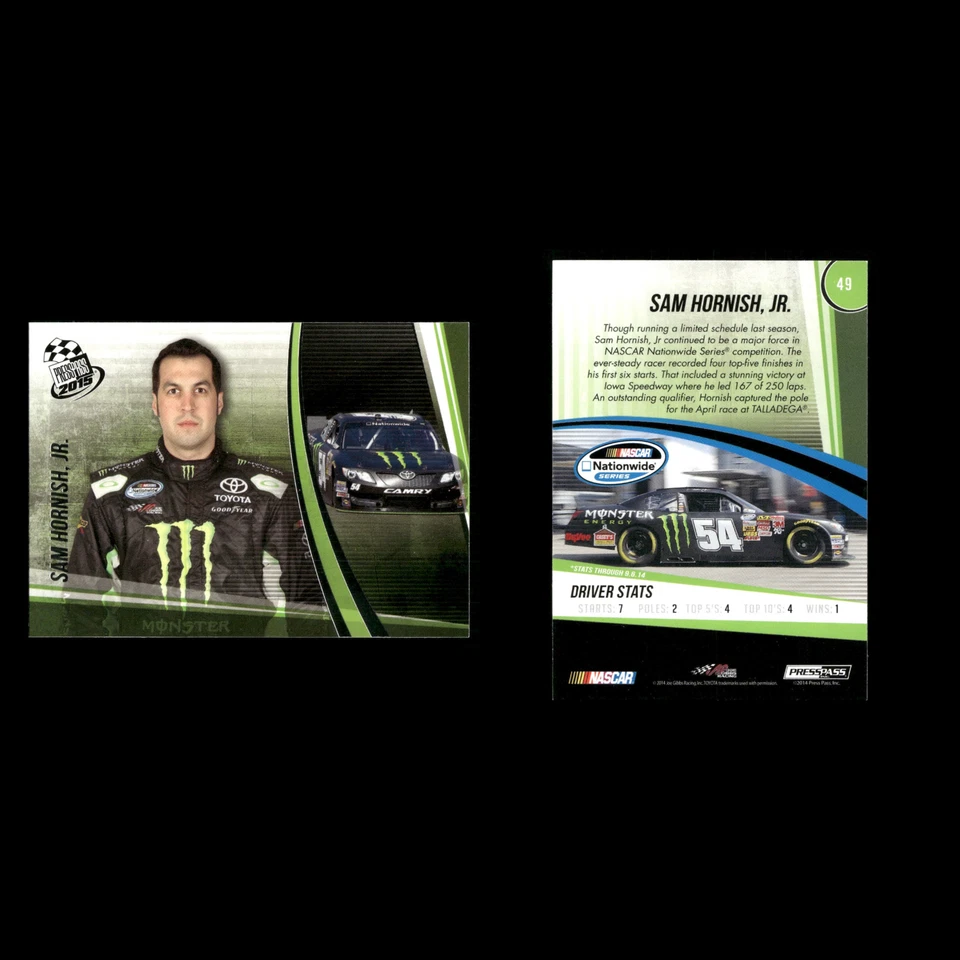 Sam Hornish Jr. #49 2015 Press Pass Joe Gibbs Racing Racing Card - Image 3 of 3