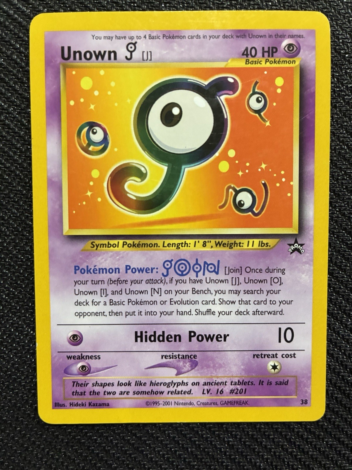 Unown [J] 38/53 WOTC Promo Regular