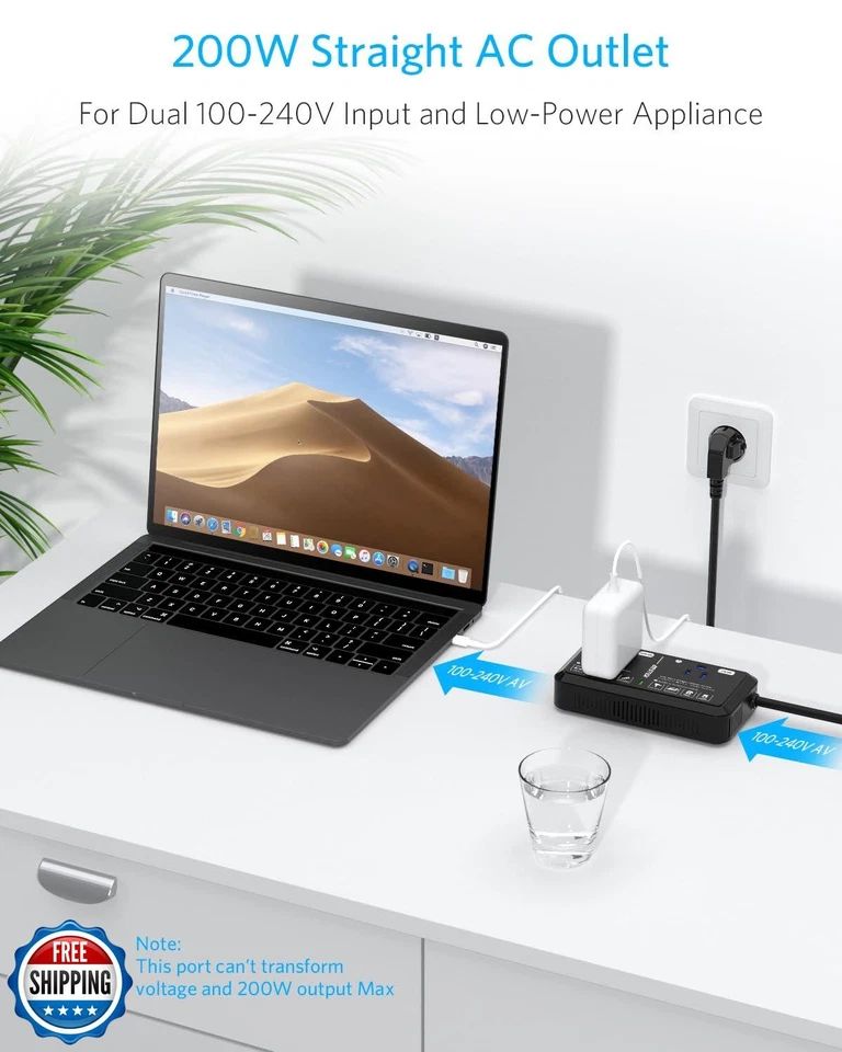 European Travel Plug Adapter 220V to 110V Voltage Converter US to Europe 2000 - Image 4 of 4