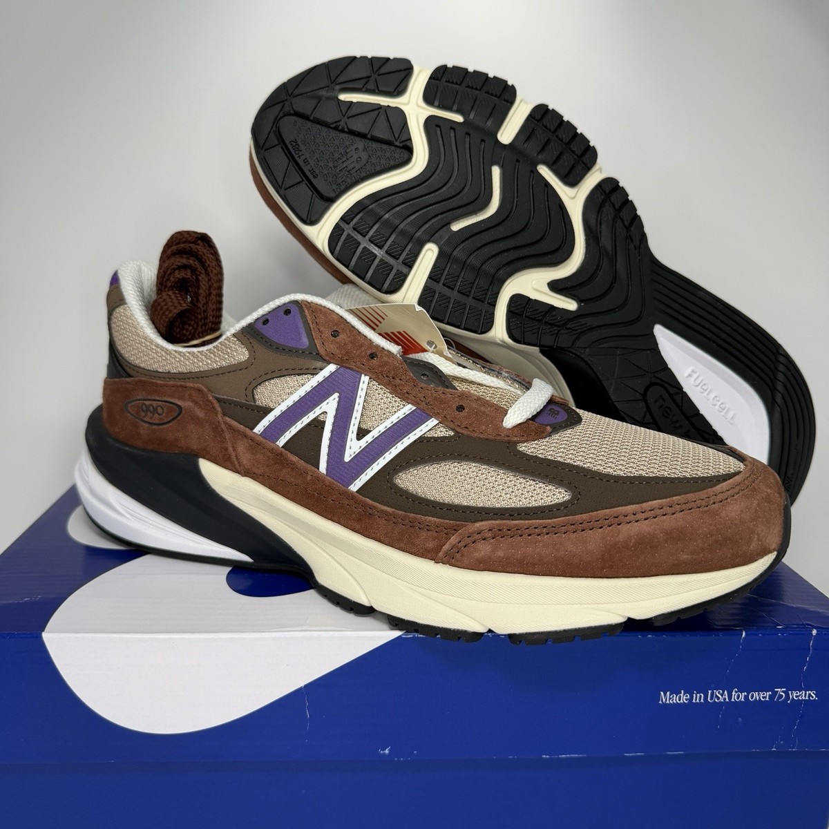 New Balance 990v6 Made in USA Rich Oak Cosmic Grape Men's Sizes