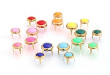 100 PCS 4 Prong Gemocite Acrylic Stone Rivets Gold Trim FREE SHIPPING US SELLER