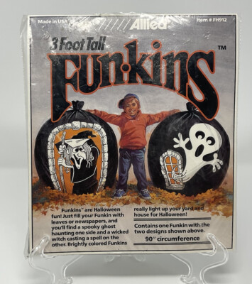 Vintage Halloween Funkins Decoration Pumpkins Black Witch Ghost 90's YARD BAG