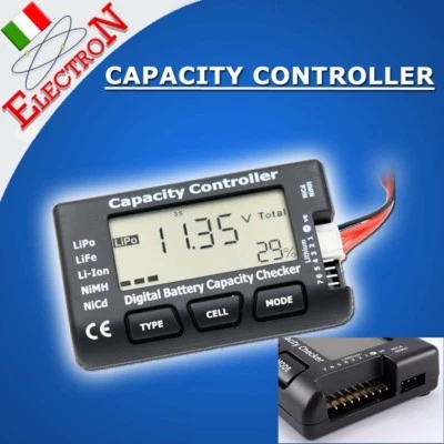 ELECTRON LCD Tester TENSIONE Batterie Lipo LiFe Li-Ion NiMh NiCd Meter Checker Capacità