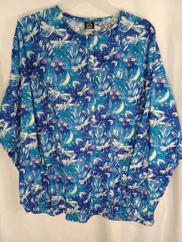 Barco Uniforms Women's Scrub Jacket dragon flies medium - Picture 2 of 6
