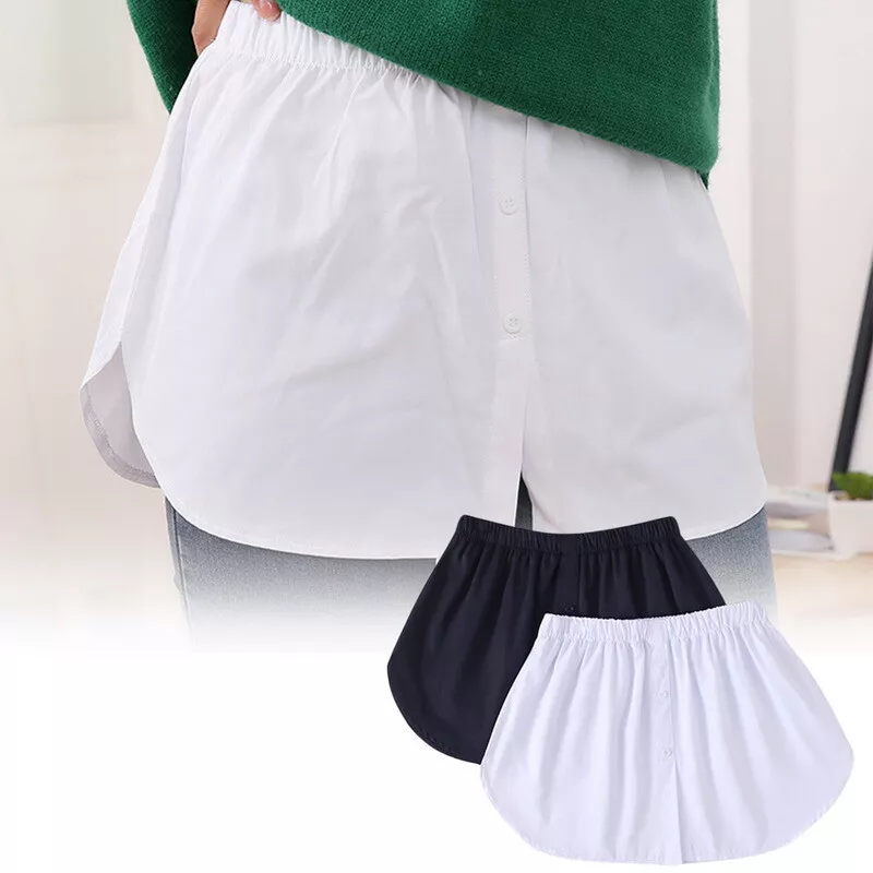 Fake Top Lower Sweep Skirt, Elastic Waist Layering Hemline Shirt Extender  for Women 