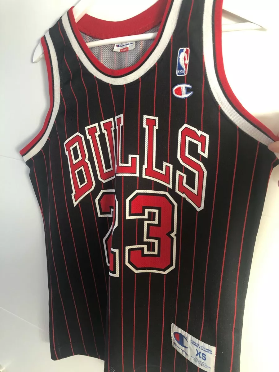 Michael Jordan Chicago Bulls Champion Basketball Pinstripe Jersey XS