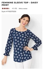 Talbots Dotted Eyelet Top - Plus - 3X