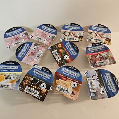 11 Yankee Candle Mixed Wax Melt Singles Cirtrus Blush Movie Festival Wreath Appl