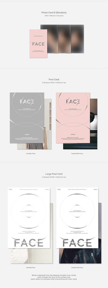 BTS JIMIN Face 2 version Set + Store Gift Photos | eBay