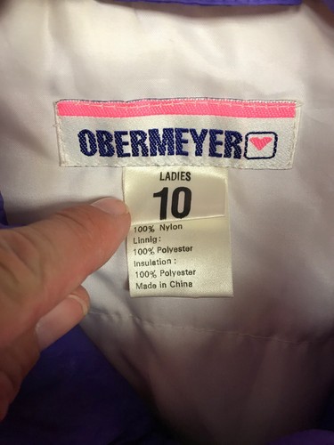 VTG 90s Bright Neon Pink Obermeyer Purple Ski Jacket Womens Size 10 Meltdown - Picture 3 of 12