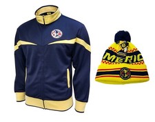 Chaqueta club america 2020 2021 logo fútbol chamarra y gorro sombrero águilas mx c1