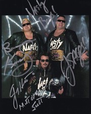 Nasty Boys Brian Knobbs Jerry Saggs Jimmy Hart Signed 8x10 WWF Promo Photo WWE