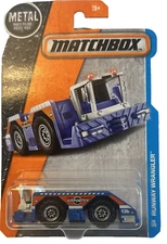 2016 MATCHBOX RUNWAY WRANGLER AIRPORTER BLUE 1:64 DIECAST 2 7/8" TRUCK W/ ORANGE