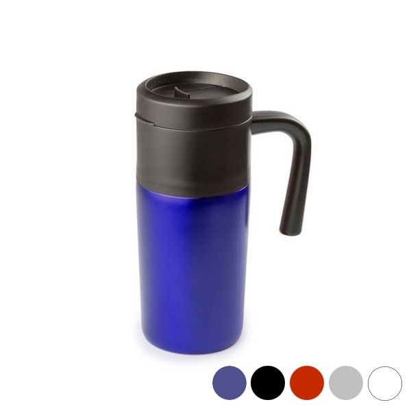 Tasse avec couvercle en acier inoxydable 400ml pour éviter le café froid au bureau