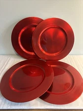 Kirkland 13 in Red Charger Plates 4 pc Home Essentials Decorative Table Decor