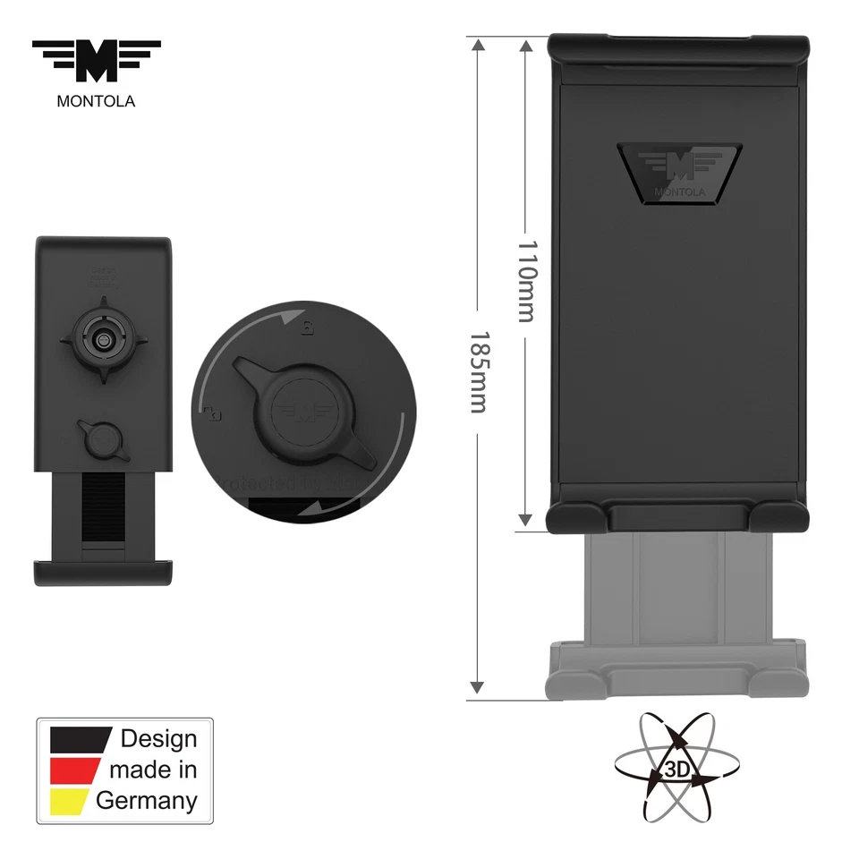 ✅ Tablet Wandhalterung schwenkbar Ipad Halterung, universal Kugelgelenk Schwarz - Bild 3 von 4
