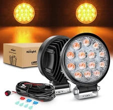 Nilight 4.5Inch 42W 4200LM Amber LED Light Pods Round Flood Lights