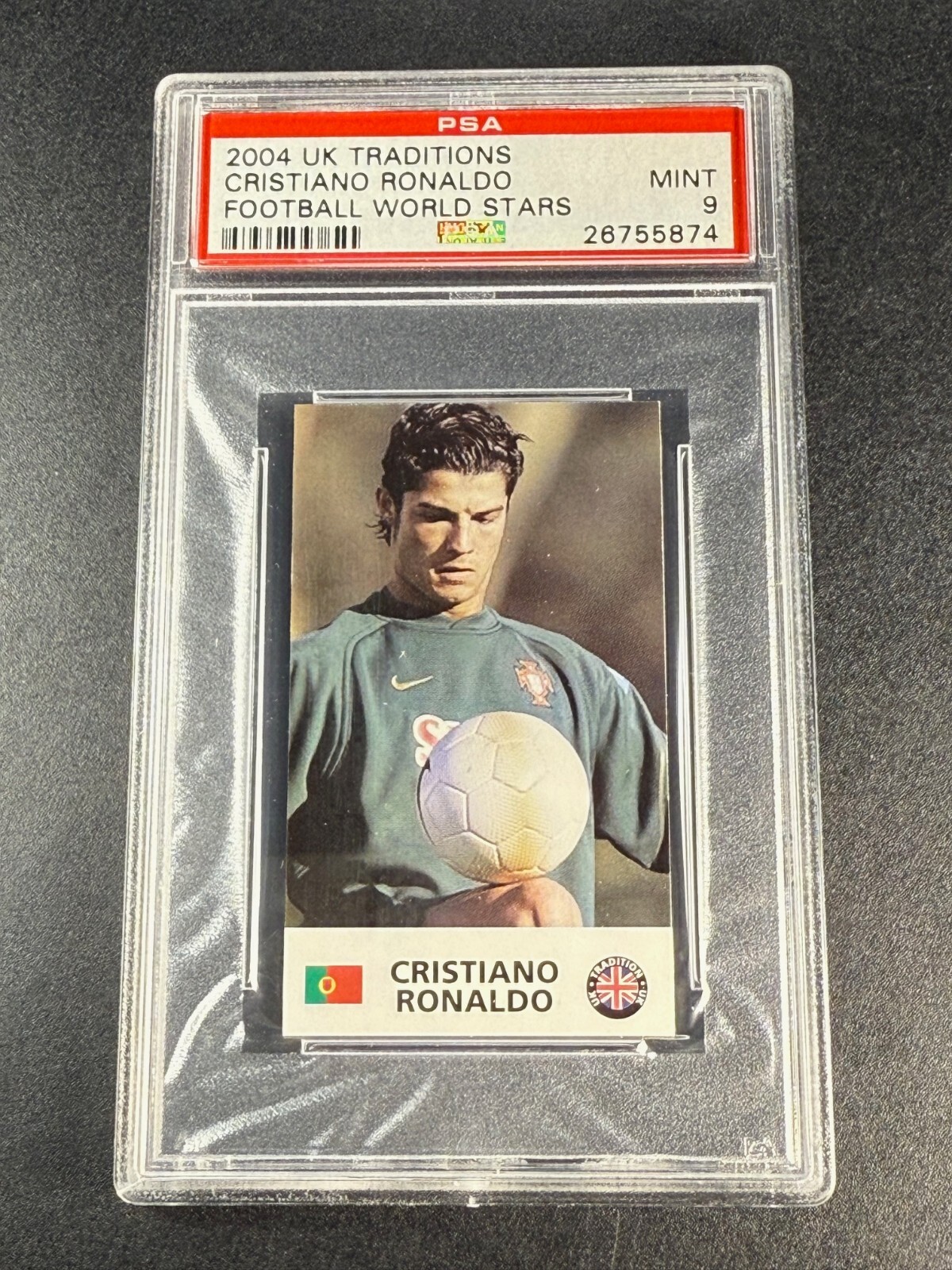 CRISTIANO RONALDO 2004 UK TRADITIONS FOOTBALL WORLD STARS ROOKIE RC PSA 9 MINT