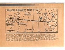 Listing image for MAP BALLOONISTS Anderson, Abruzzo, Newman Cross ATLANTIC 1978 Press LaserPhoto