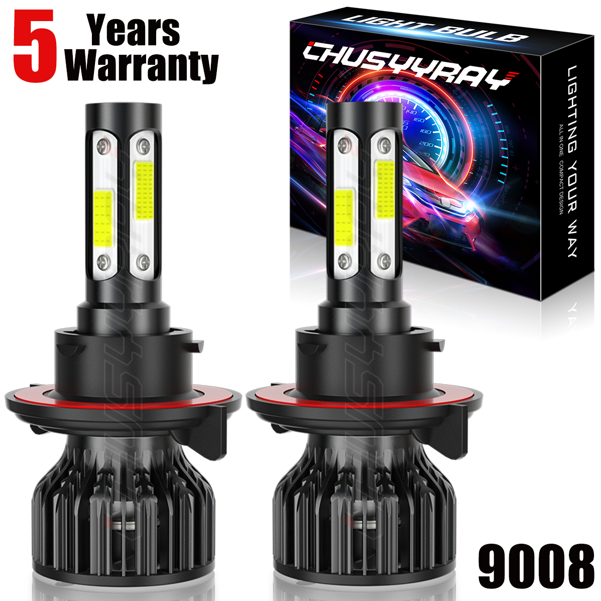 4-sides H13 9008 LED Headlight Bulbs Hi/Lo Beam For Ford F-150 2004 - Foto 9