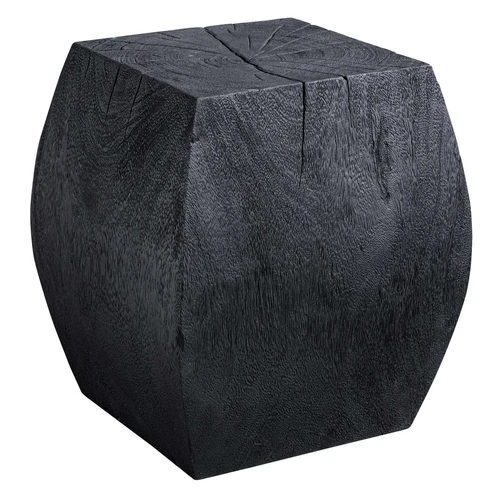 Grove Black Wooden Accent Stool - Picture 1 of 5