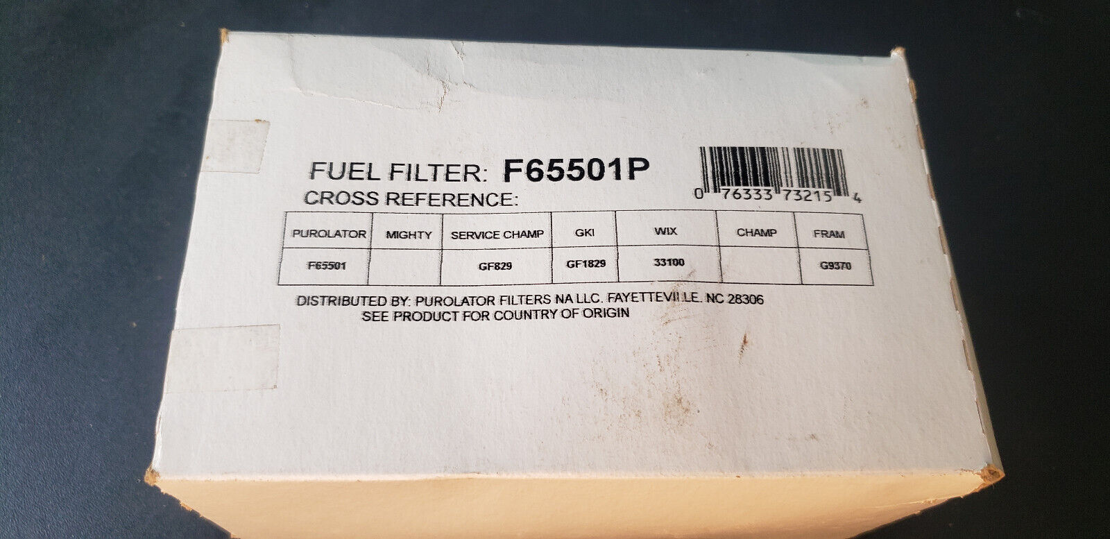 F65501P NEW PREMIUM FUEL FILTER BY PUROLATOR