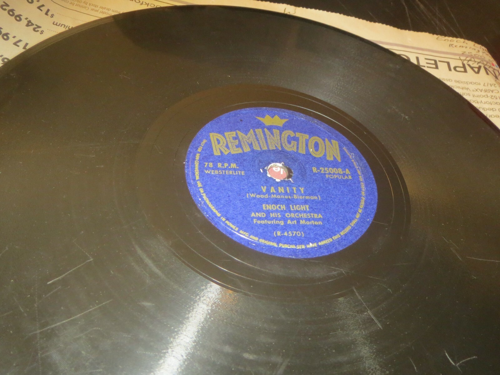 78RPM Remington R-25008 Enoch Light - Vanity / Cool Evening, clean medium V VG