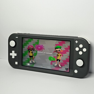 Nintendo Switch Lite Grey Console With Splatoon 2 Game & Charger
