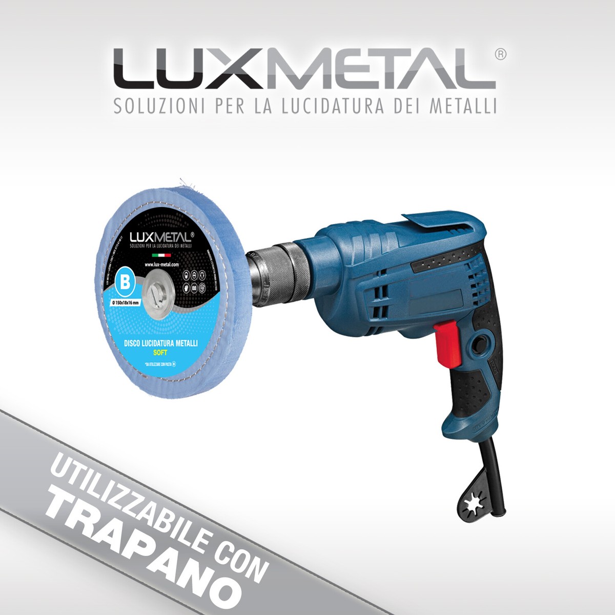 Perno Fissaggio Dischi LUX METAL - Foro 16mm Gambo 8mm Per Lucidatura Metallica - Foto 5