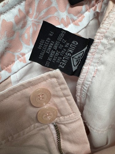 Ladies size 10/12 ROXY Pink Cotton Mini Skirt (15") with floral trim and pockets - Picture 10 of 12
