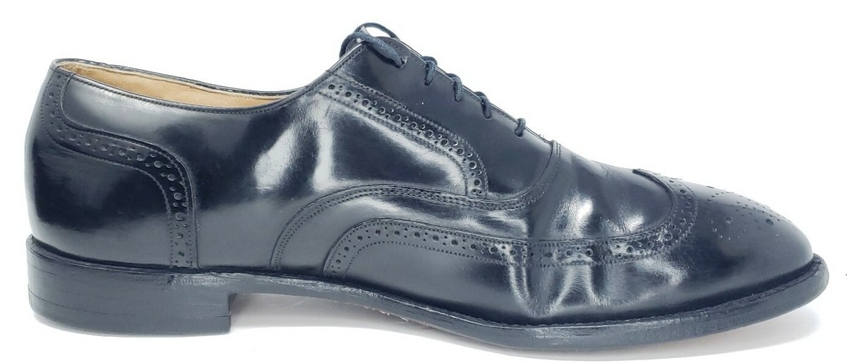 Johnston & Murphy Optima Black Leather Wingtip Brogue Oxfords Mens 9 D USA Made Men main image 2