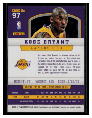 2012 Panini #97 Kobe Bryant | eBay