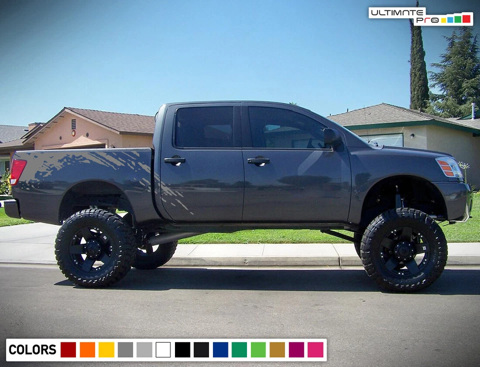 Kit de 2 calcomanías a rayas pegatinas para Nissan TITAN hoja v8 montaje en rueda cama salpicaduras de barro Foto 4 de 4