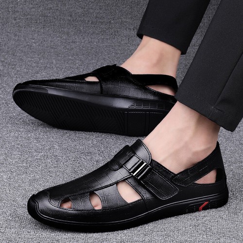 Summer Men Faux Leather Closed Toe 