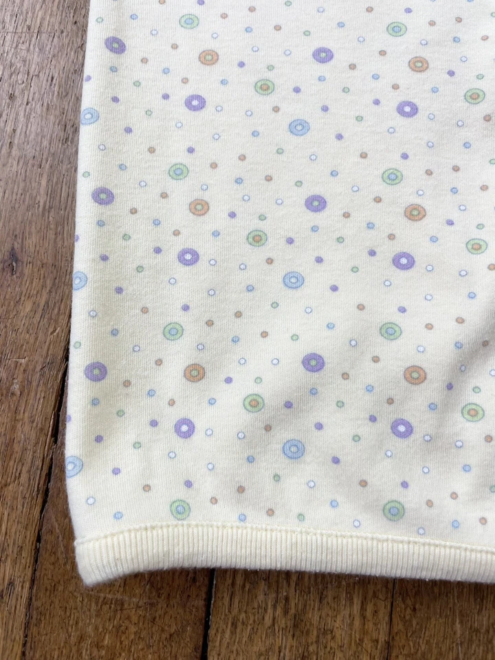 Manta bebé algodón amarillo círculos salvavidas puntos Rn 88317 estilo 72116 vintage Foto 2 de 4